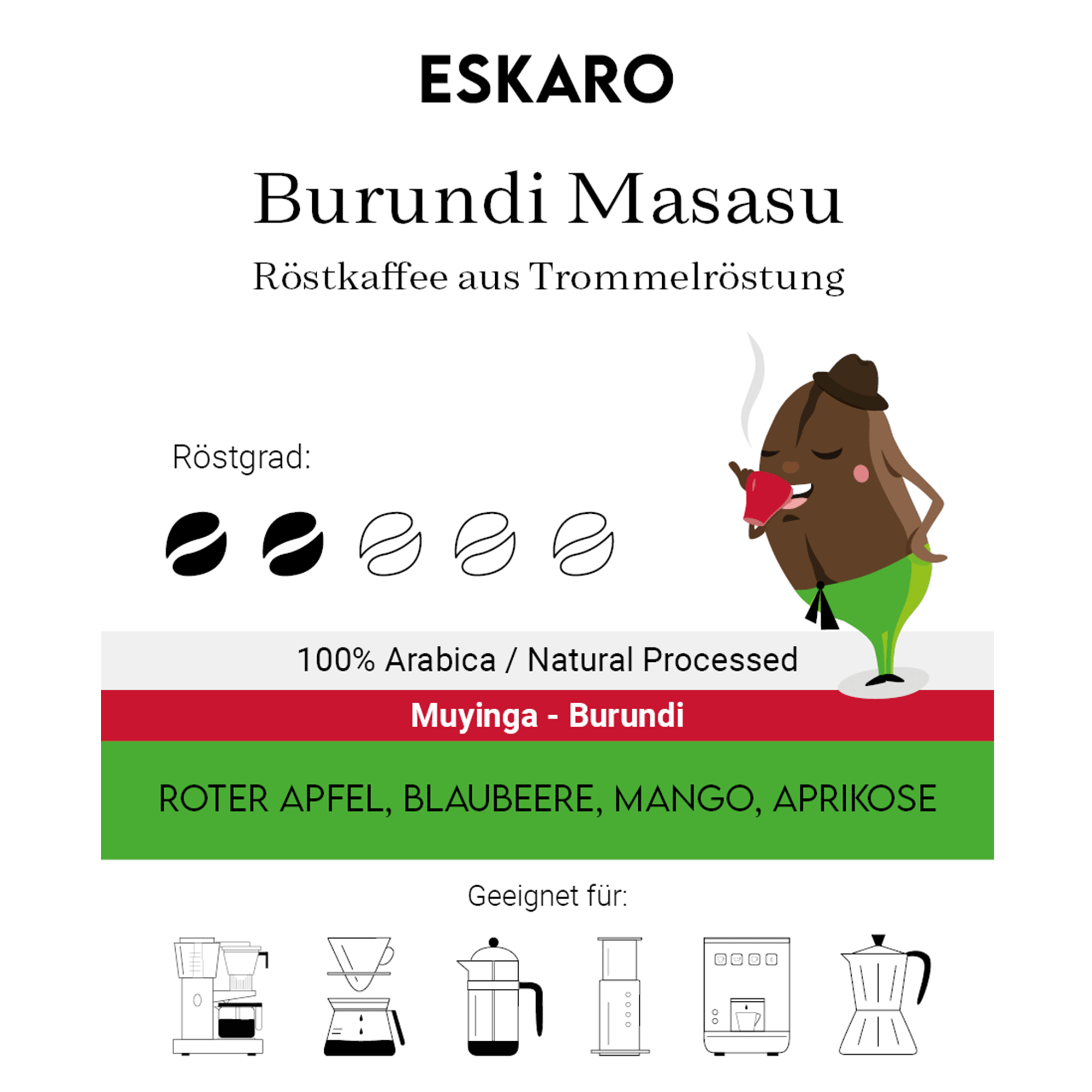 Eskaro Burundi Masasu - Eskaro - Esser Kaffeerösterei und Handelsgesellschaft mbH