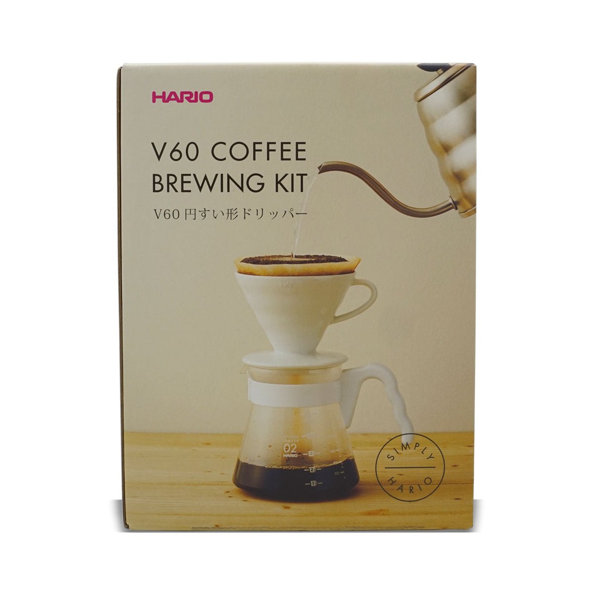 Box of Hario V60 coffee brewing kit