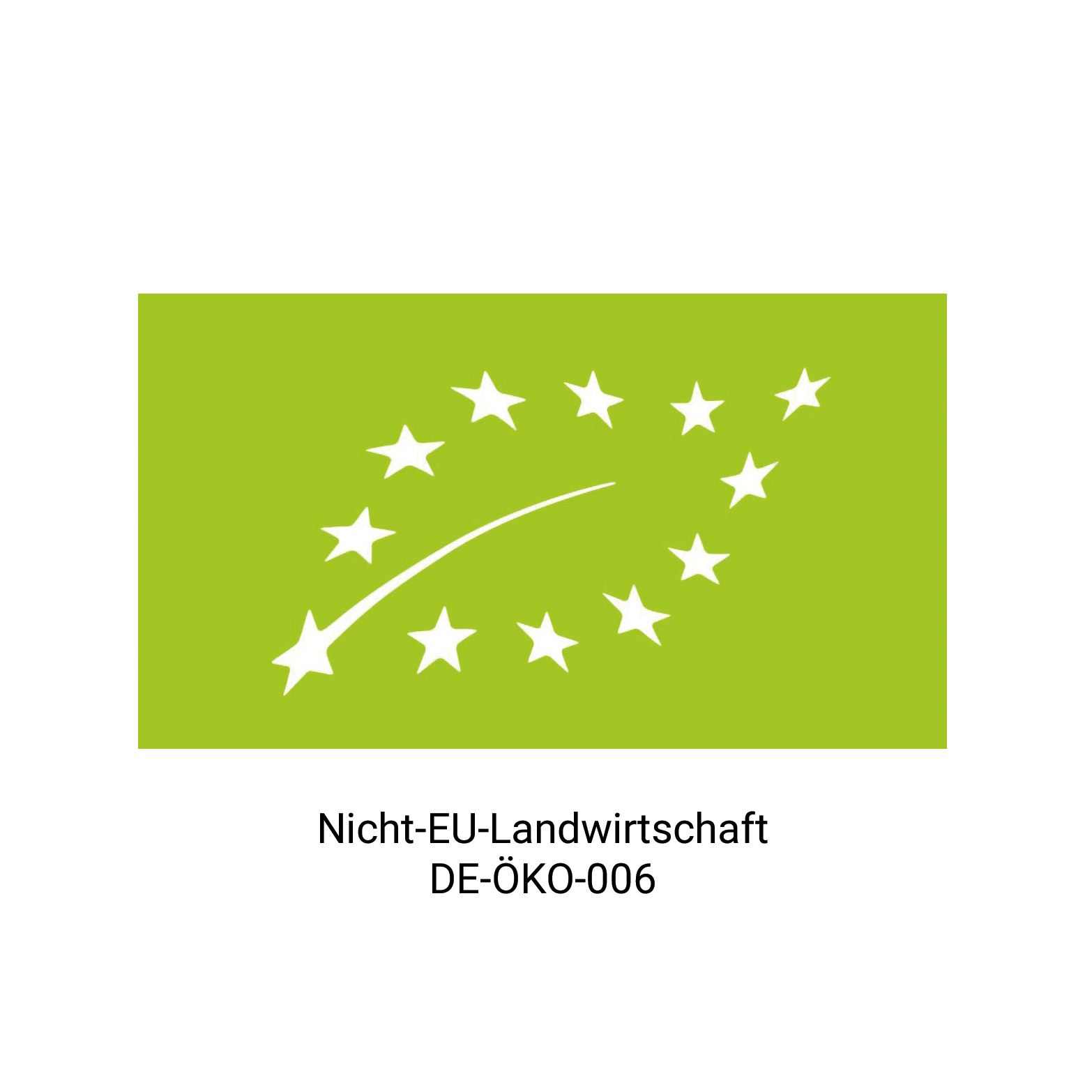 Logo representing Nicht-EU agriculture certification with stars on a green background.