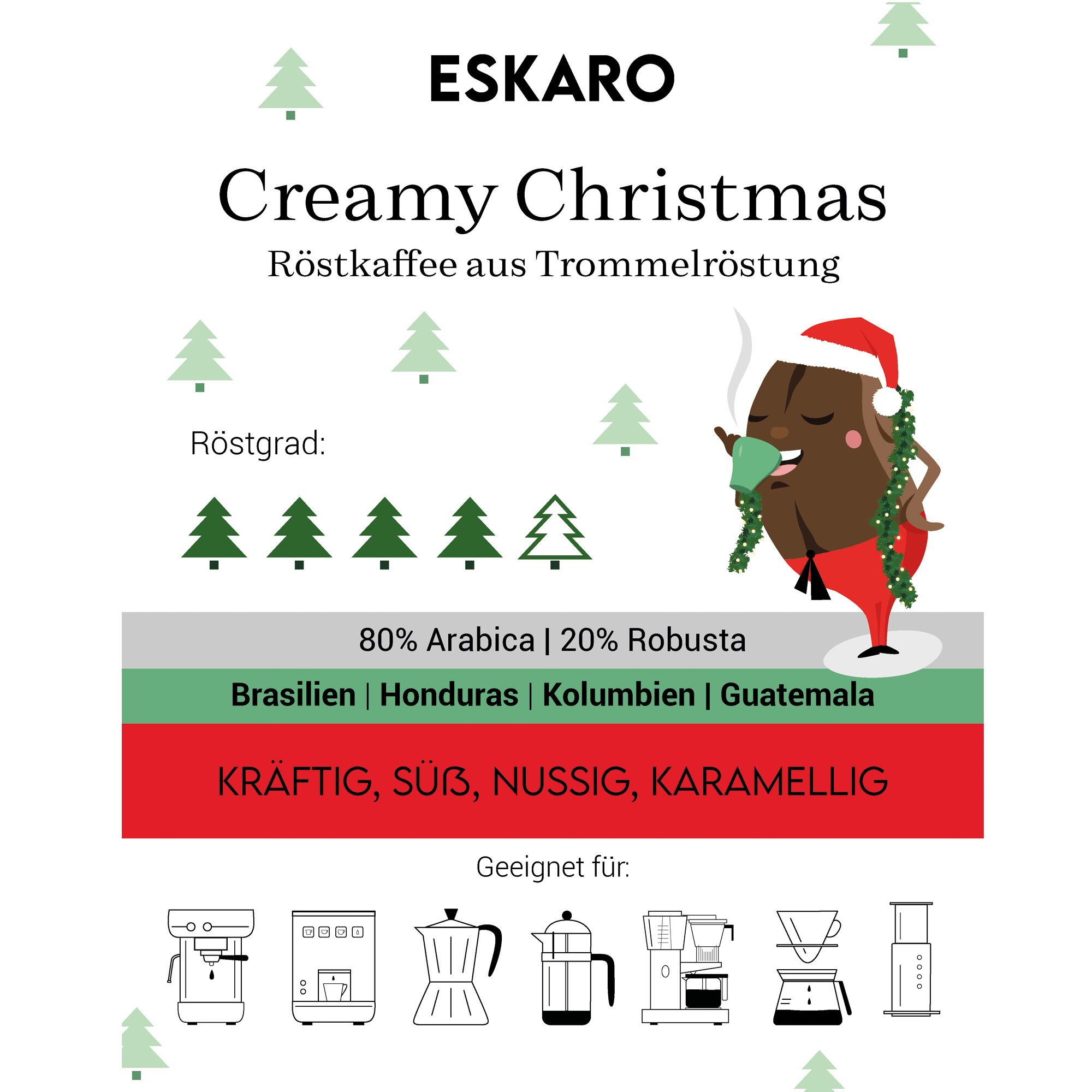 Weihnachtskaffee Creamy Christmas - Eskaro - Esser Kaffeerösterei und Handelsgesellschaft mbH